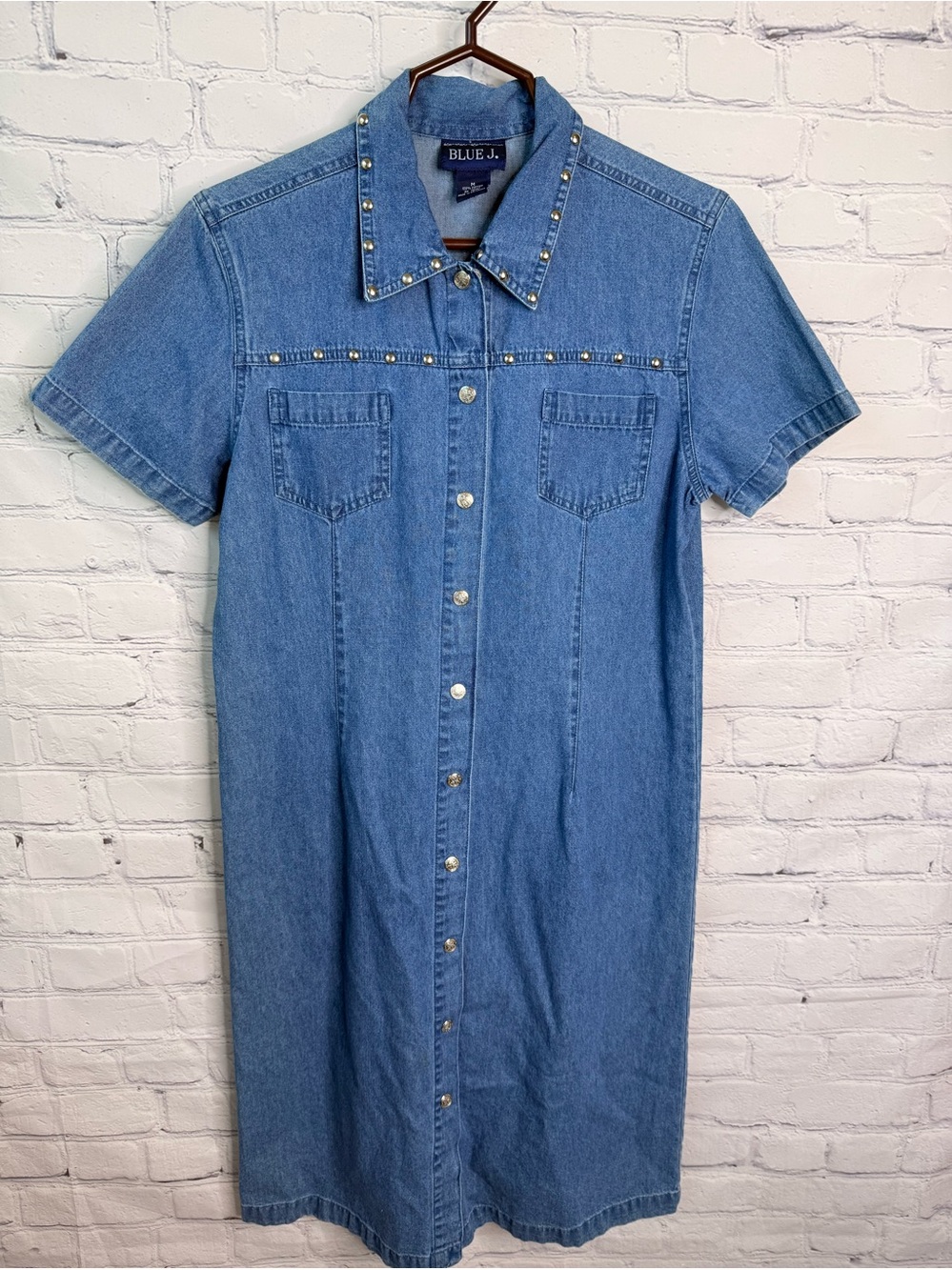 BLUE J Vintage Blue Denim Western Look Dress Medium